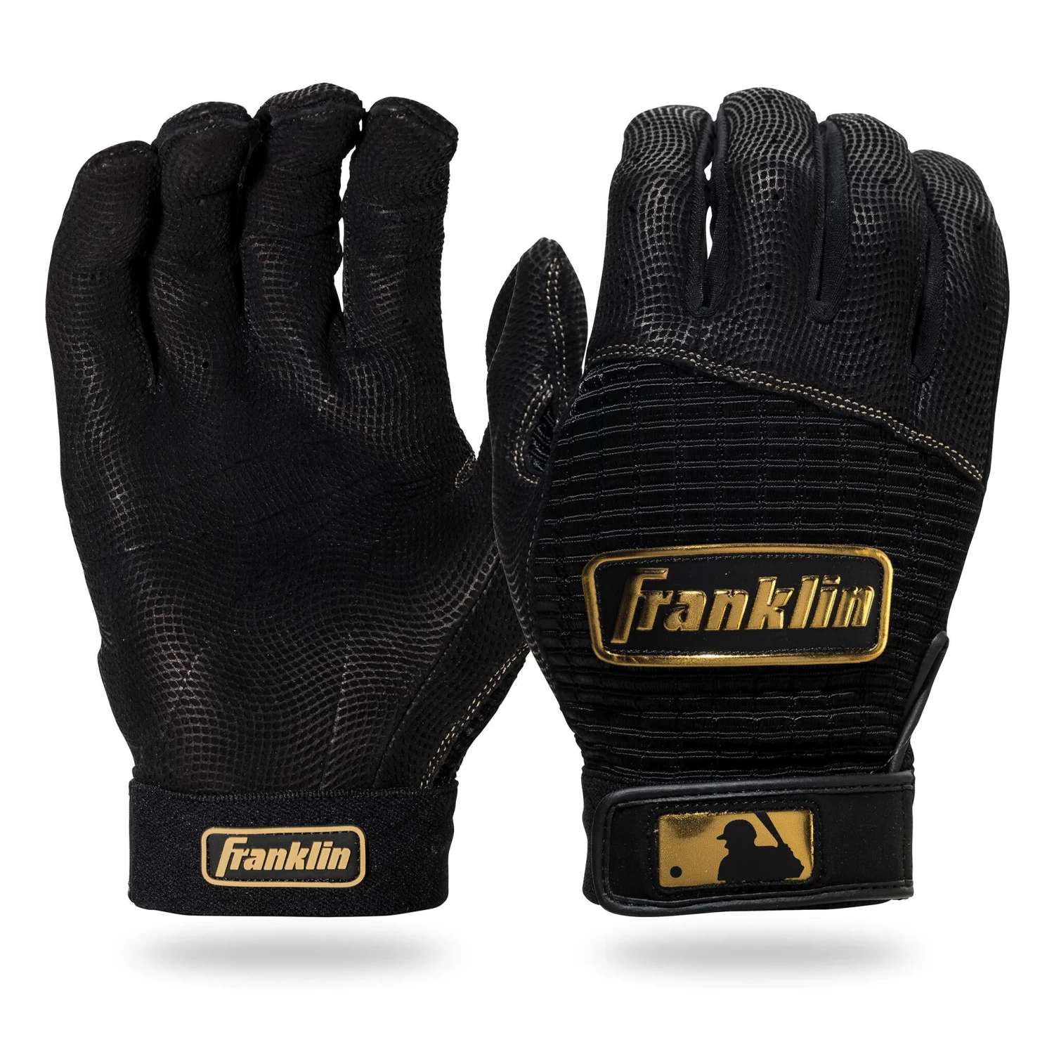 Franklin Pro Classic Baseball Batting Gloves - Black/Gold 1 Franklin Pro Classic Baseball Batting Gloves - Black/Gold