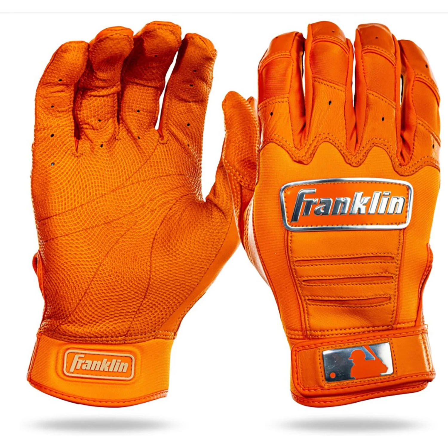 Franklin CFX Pro Chrome Baseball Batting Gloves - Orange 1 Franklin CFX Pro Chrome Baseball Batting Gloves - Orange